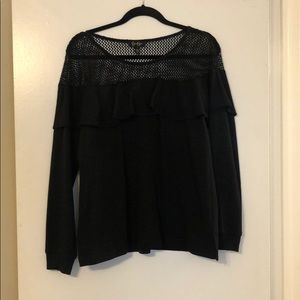 Black ruffle top